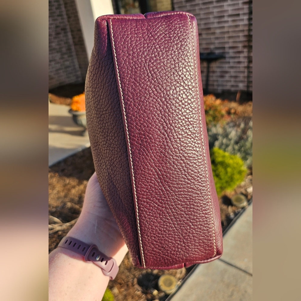 Dooney & Bourke Purple Pebble Leather Satchel - Picture 6 of 6